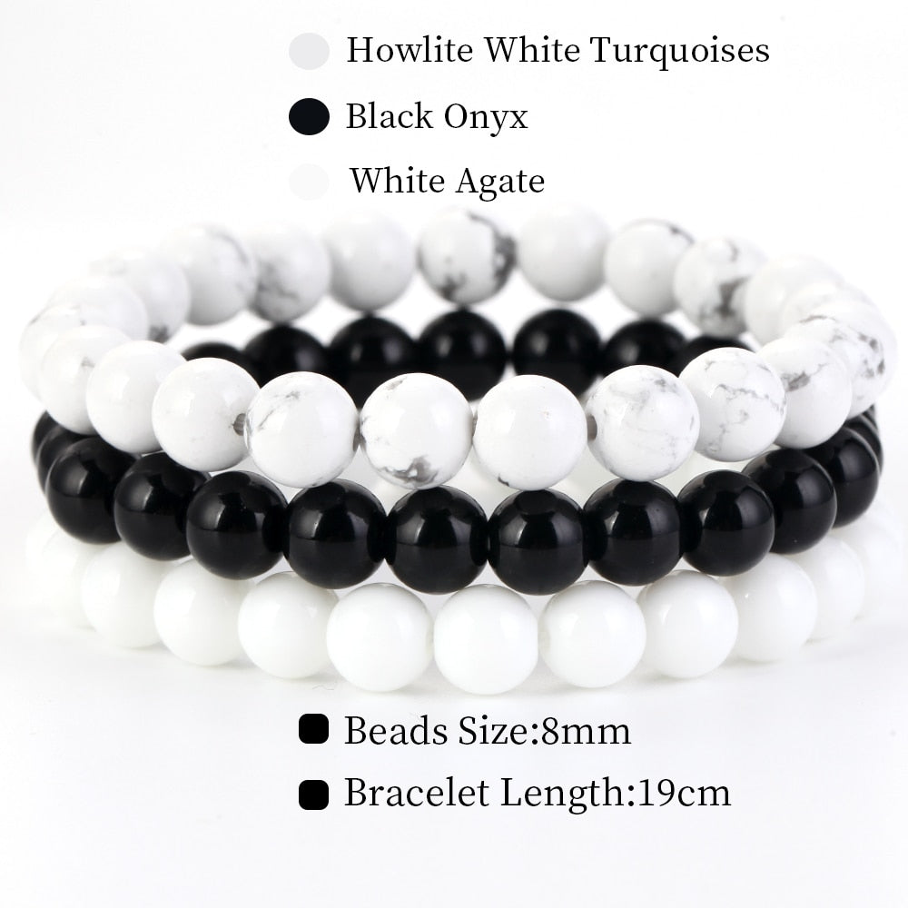 8mm 3Pcs/Set Natural Seven Chakra Stone Beads BraceletSet No.338mm