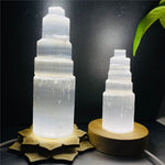 6-20cm Natural Selenite Lamp White Crystal Home Decor Collection
