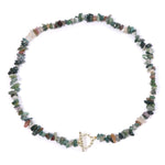 Bohemia Blue Aquamarine Chips Beaded Necklace21 India agate