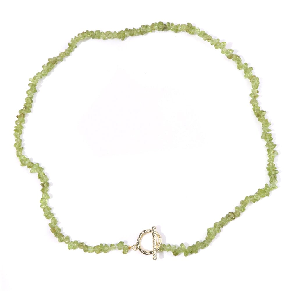 Bohemia Blue Aquamarine Chips Beaded Necklace32 Peridot