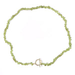 Bohemia Blue Aquamarine Chips Beaded Necklace32 Peridot