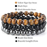 8mm 3Pcs/Set Natural Seven Chakra Stone Beads BraceletSet No.298mm