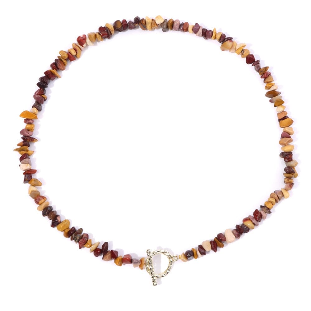 Bohemia Blue Aquamarine Chips Beaded Necklace10 Mookite