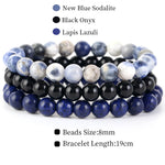 8mm 3Pcs/Set Natural Seven Chakra Stone Beads BraceletSet No.48mm