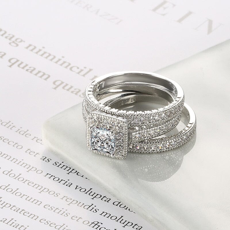 3pcs White Gold Diamond RingsRing