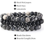 8mm 3Pcs/Set Natural Seven Chakra Stone Beads BraceletSet No.158mm