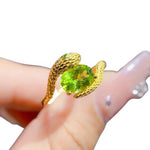 Peridot Snake 925 Sterling Silver Resizable RingRing