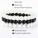 8mm 3Pcs/Set Natural Seven Chakra Stone Beads BraceletSet No.198mm