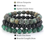 8mm 3Pcs/Set Natural Seven Chakra Stone Beads BraceletSet No.318mm