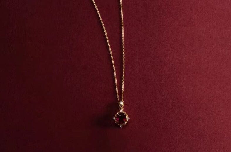 Ruby Pendant Choker NecklaceNecklace