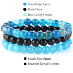 8mm 3Pcs/Set Natural Seven Chakra Stone Beads BraceletSet No.248mm