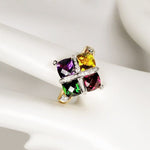 18K Gold Colorful Amethyst Topaz Emerald Ruby RingRings