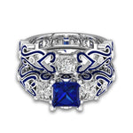 Love Hearts Sapphire Ring - 925 Sterling SilverRing6blue