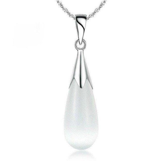 Rain Drop Cat's Eye Moonstone Pendant NecklaceNecklace