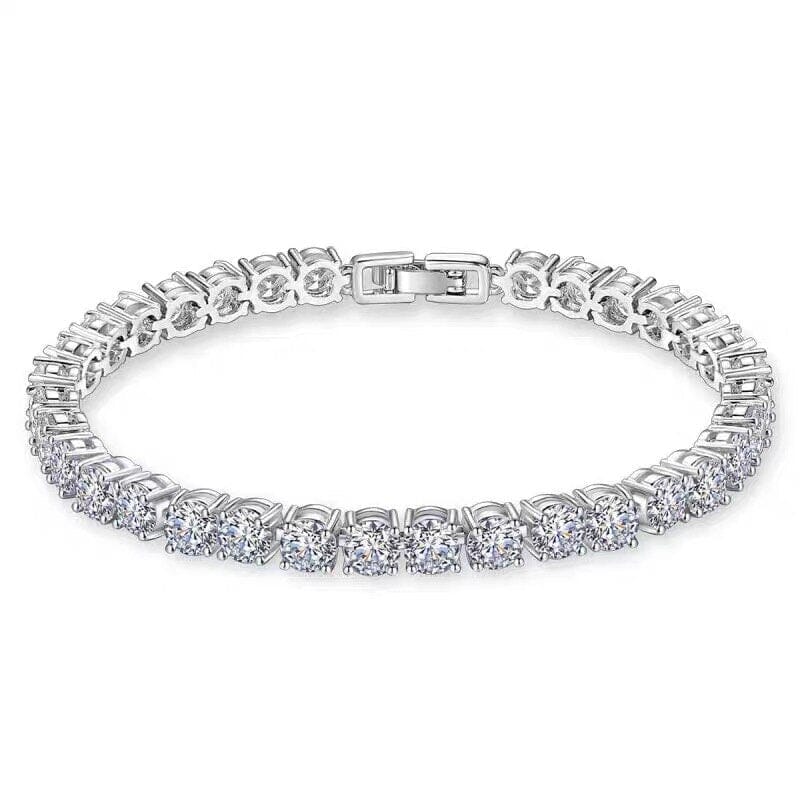 14K White Gold Filled Round Diamond BraceletBracelet8mm