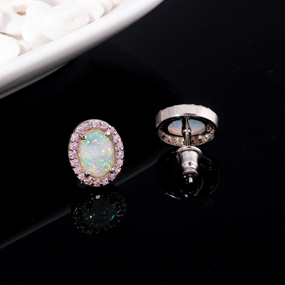 Pink Fire Opal Stud EarringsEarrings