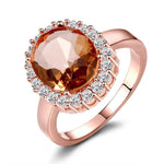 Rose Gold Citrine Ring - 925 Sterling SilverRing6