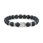 Men Buddha Natural Stone Bead BraceletsBraceletBlack Matte