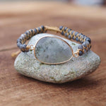 Natural Labradorite Handmade String Braided Charm BraceletBracelet