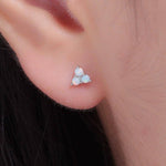 Trilateral White Fire Opal EarringsEarrings