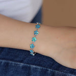 Floral White & Blue Fire Opal BraceletBracelet
