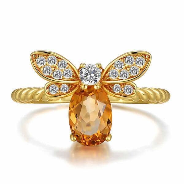 Bee Citrine Resizable RingRing