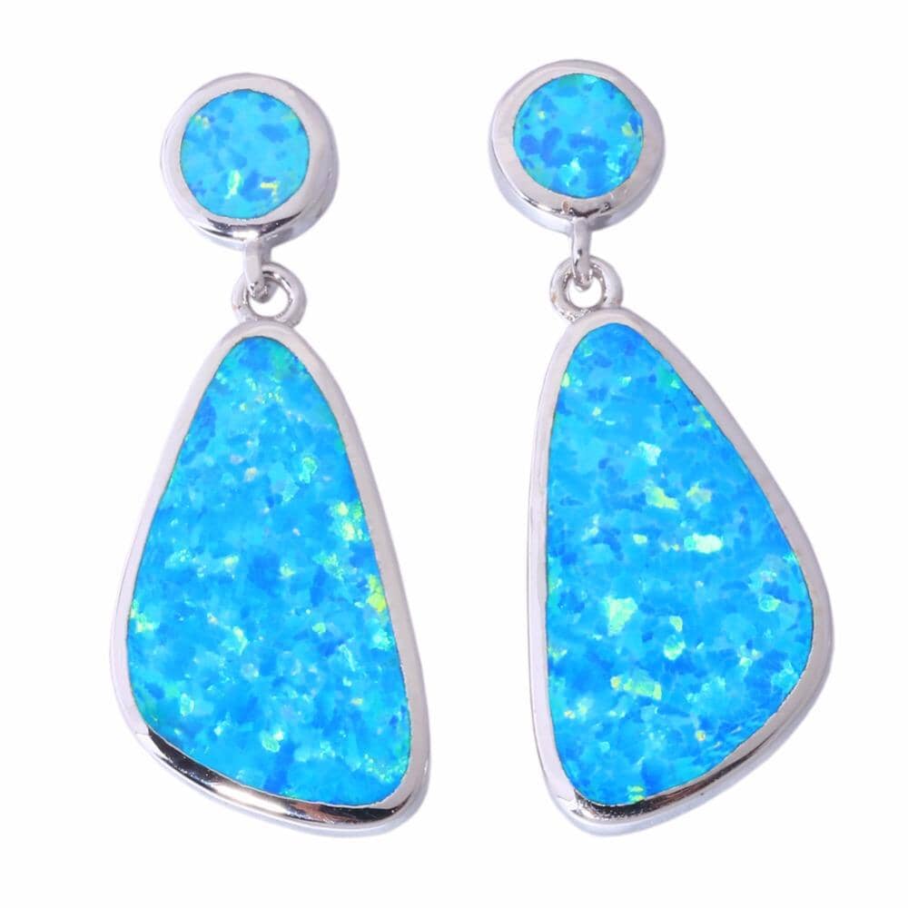 Blue Fire Opal Drop EarringsEarrings