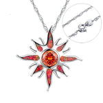 Starburst Orange Fire Opal Garnet Pendant NecklacePendant
