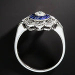 Trendy Flower-shaped Sapphire Sapphire - 925 Sterling SilverRing