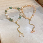 Pretty Freshwater Pearl and Jade Stone BraceletBracelet