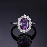 Flower Alexandrite Ring - 925 Sterling SilverRing