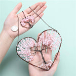 Natural Gemstone Tree of Life Feng Shui Heart Hanging OrnamentHome Decor