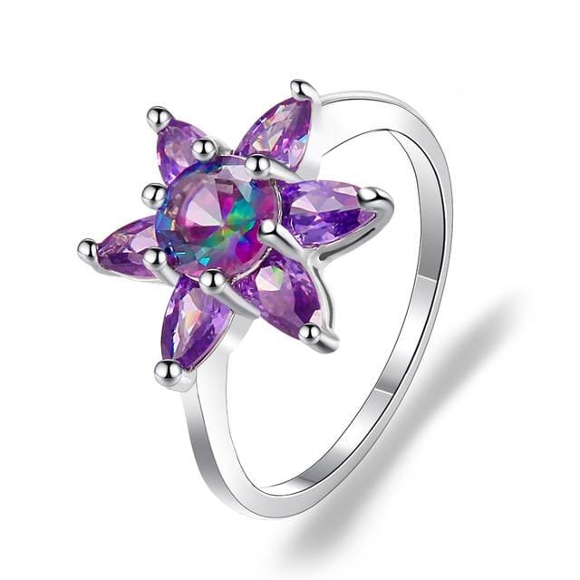Rainbow Mystic Topaz Amethyst Star RingRing8NJ479