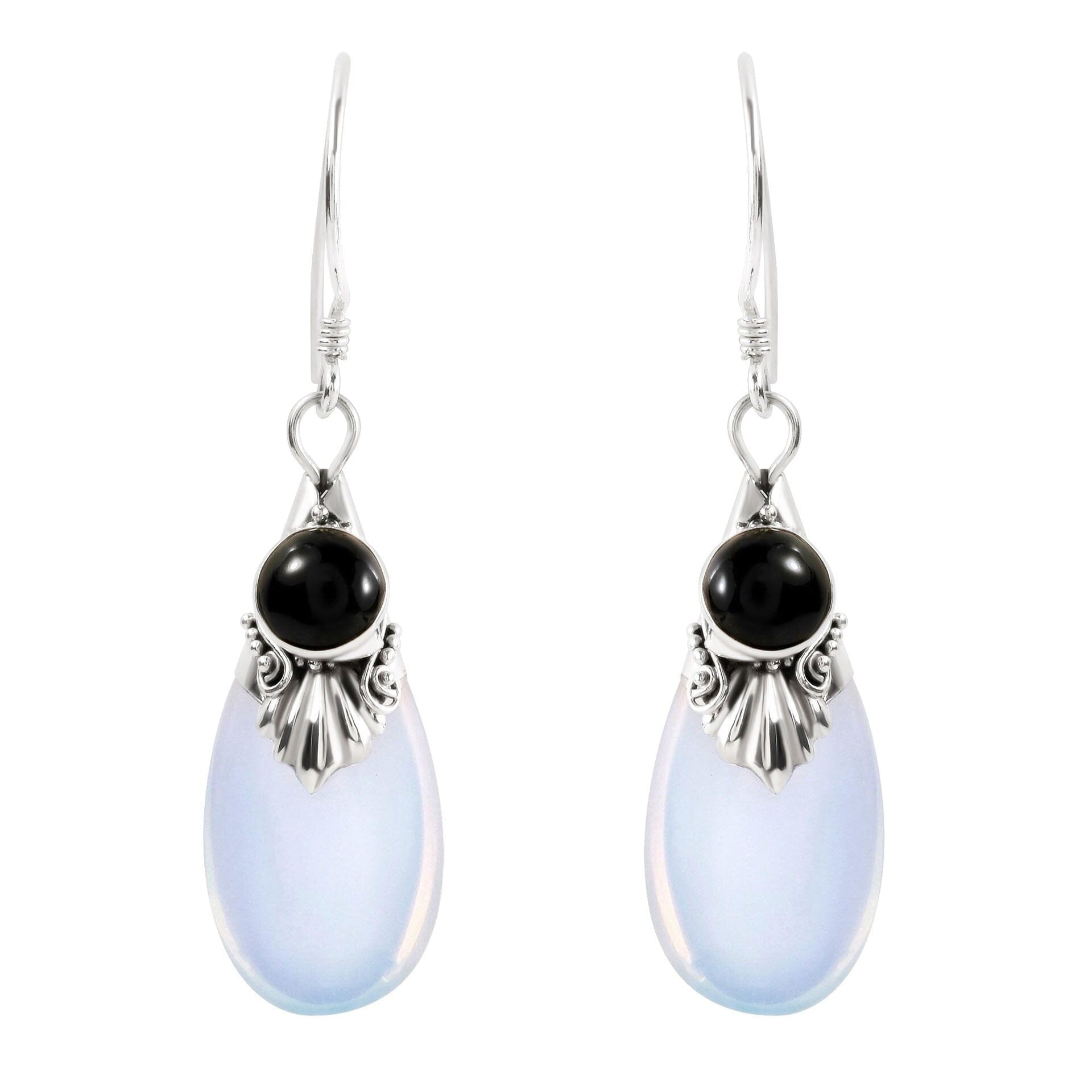 Party Water Drop Shaped Moonstone EarringsEarringsblack