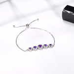 African Amethyst Adjustable Bracelet - 925 Sterling SilverBracelet