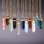 Natural Stone Bullet Shape Healing Point Pendant NecklaceNecklace