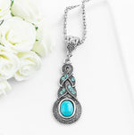 Calming Turquoise Silver Pendant NecklaceNecklaceG