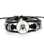 WWJD Archangel St.Michael Leather BraceletBraceletStyle 5