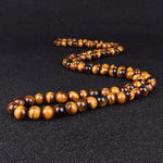 Natural Tiger Eye Stone Beads Necklaces Men Fashion Meditation Yoga Necklaces for Women New Design Handmade Reiki Prayer JewelryNecklaceTiger Eye Necklaces55cm