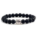 Men Buddha Natural Stone Bead BraceletsBraceletBlack Lava 2