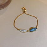 Pretty Double Layered Adjustable BraceletBraceletWhite and Blue