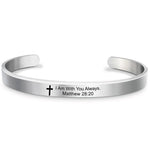 Bible Verse Stainless Steel WWJD Cuff Bracelet BangleBracelet4
