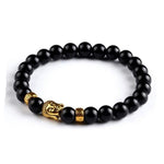 Black Lava Stones Lucky Charm Buddha Reiki BraceletBraceletSmooth Black