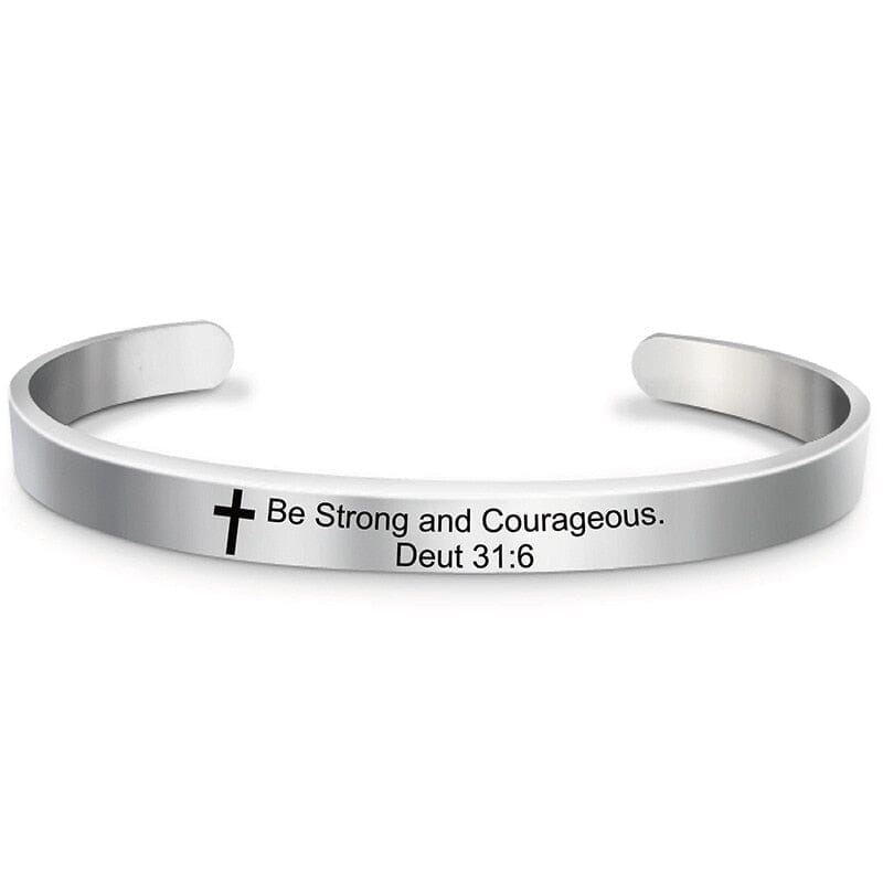 Bible Verse Stainless Steel WWJD Cuff Bracelet BangleBracelet11