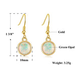 White & Green Fire Opal Yellow Gold & Silver Engagement EarringsEarrings