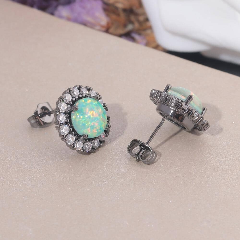 Green Fire Opal Stud EarringsEarrings