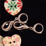Diamond Pierced Dangle EarringsEarringsBlack