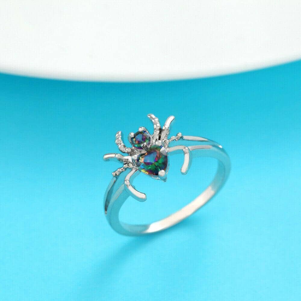 Rainbow Mystic Topaz Spider RingRing