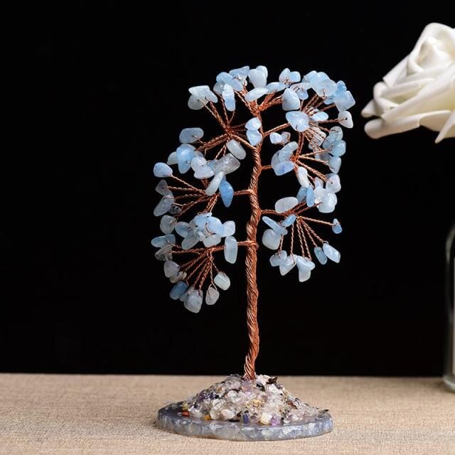 Natural Tree of Life Reiki Healing Home DecorationDecorationAquamarine