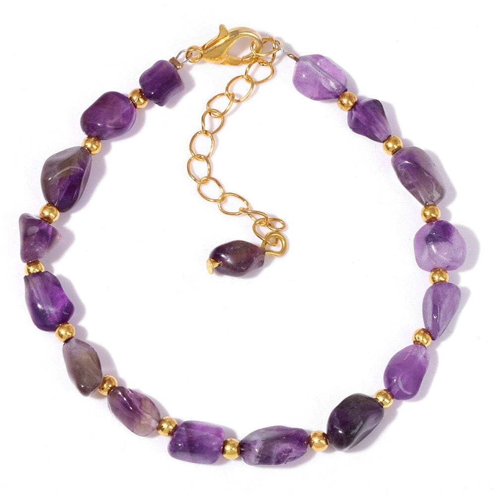 Natural Tiger Eye Stone Irregular Chip BraceletBraceletAmethyst